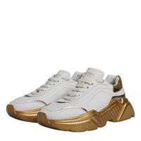 Dolce & Gabbana White Gold Daymaster Low Top Sneakers Shoes