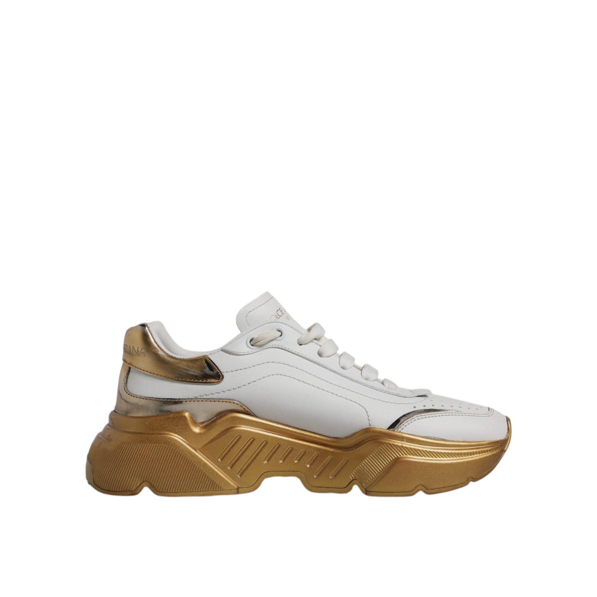Dolce &amp; Gabbana White Gold Daymaster Low Top Sneakers Shoes