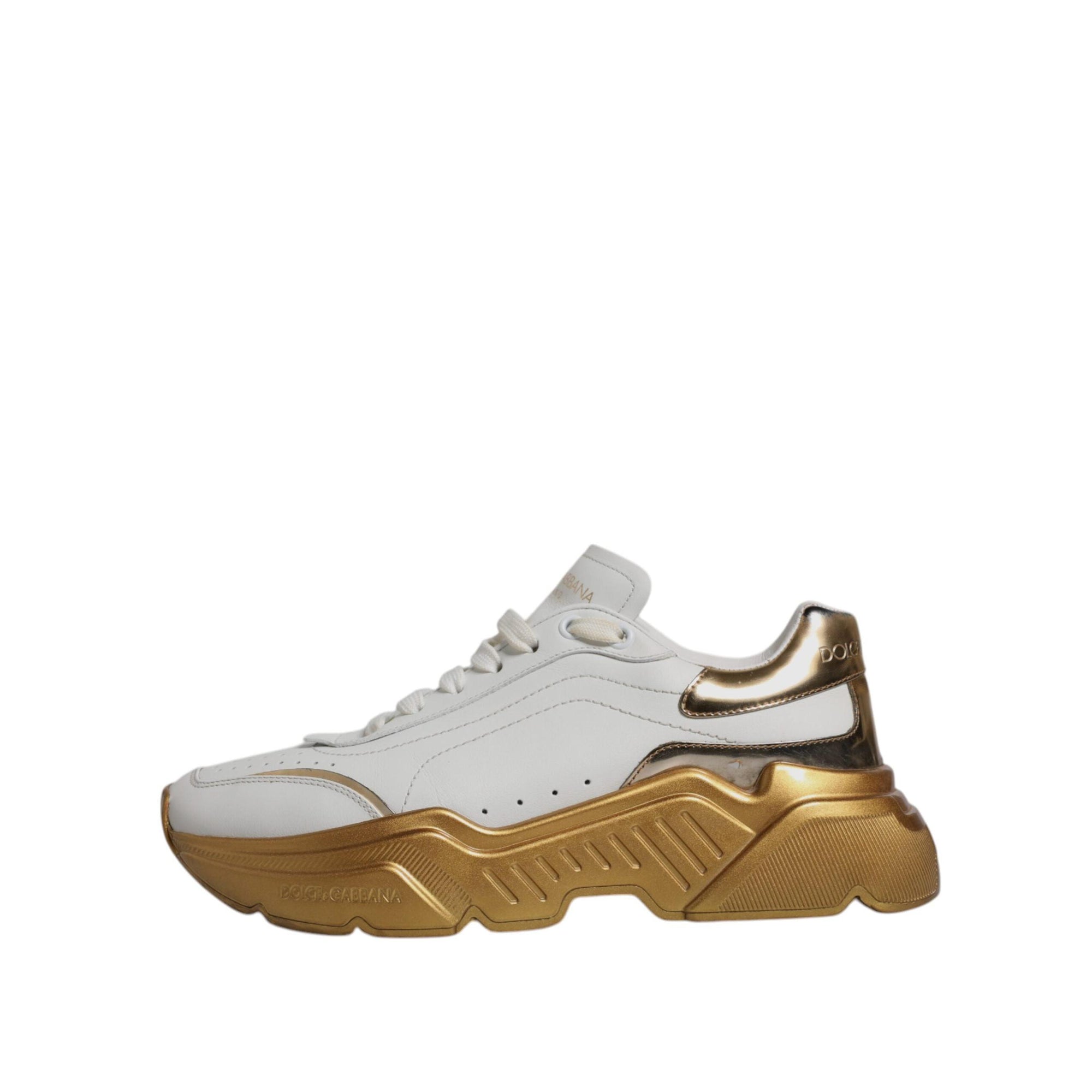 Dolce &amp; Gabbana White Gold Daymaster Low Top Sneakers Shoes