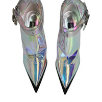 Dolce & Gabbana Shoes Silver Iridescent Pointed Short Boots