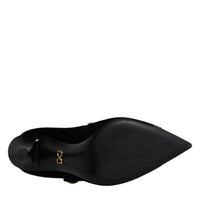 Dolce & Gabbana Black Velvet Gold Mary Janes Pumps Shoes