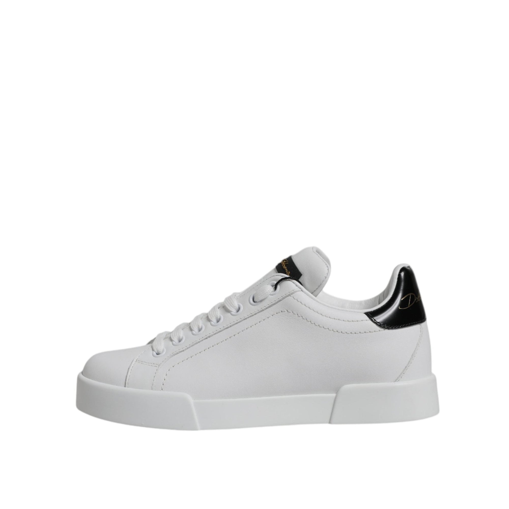 Dolce &amp; Gabbana White Leather Classic Low Top Sneakers Shoes