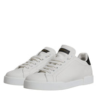 Dolce & Gabbana White Leather Classic Low Top Sneakers Shoes