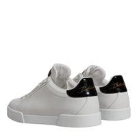 Dolce & Gabbana White Leather Classic Low Top Sneakers Shoes