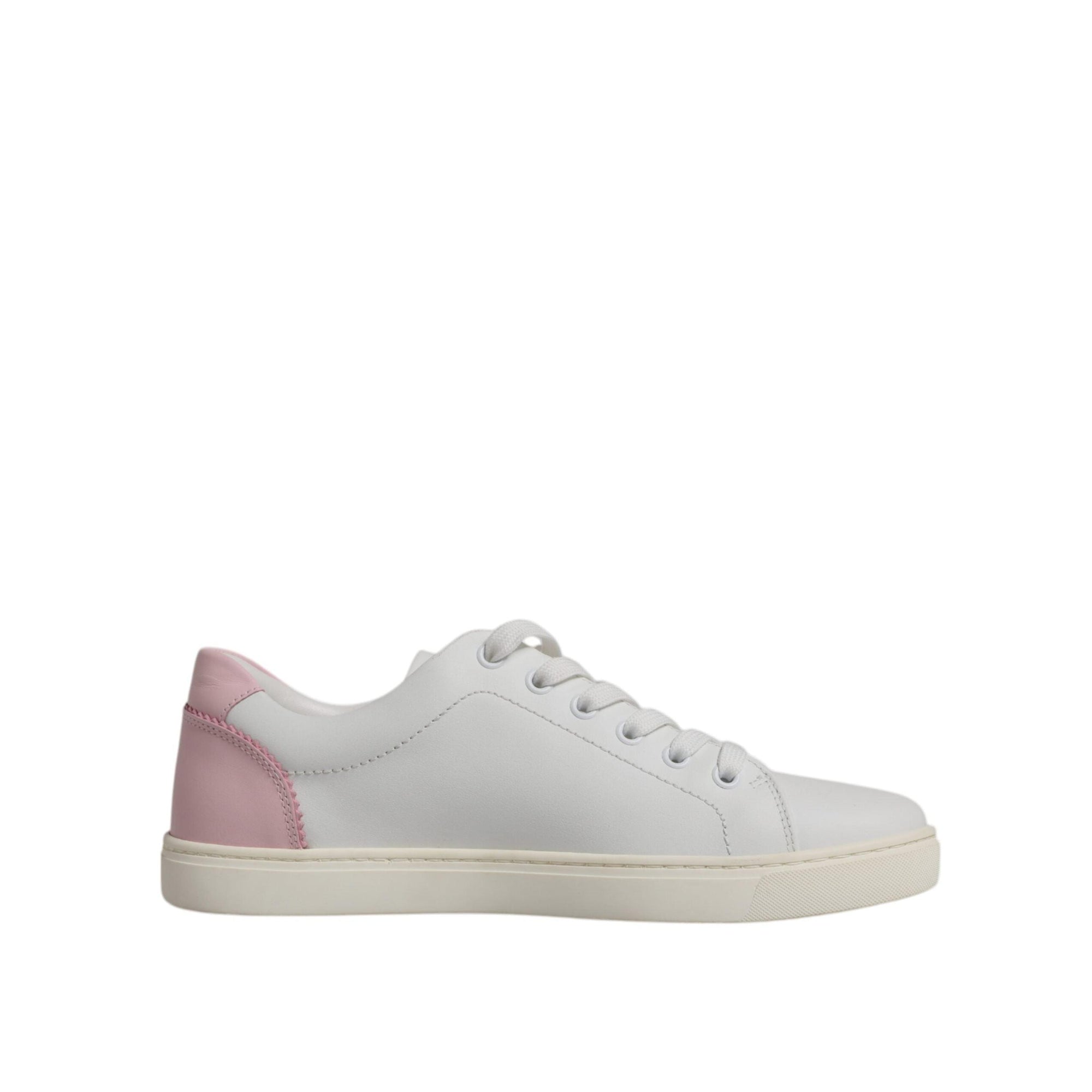 Dolce &amp; Gabbana White Classic Calf Leather Sneakers Shoes
