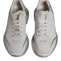 Dolce & Gabbana White Silver Daymaster Low Top Sneakers Shoes