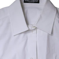 Dolce & Gabbana White Cotton Collared Long Sleeves Shirt Top