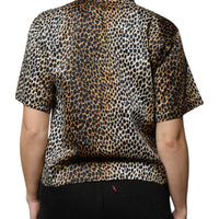 Dolce & Gabbana Brown Leopard Print Short Sleeves Blouse Top