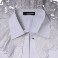 Dolce & Gabbana White Cotton Poplin Shirt Dress Blouse Top