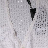 Dolce & Gabbana White Silk Button Down Cardigan Sweater