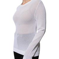 Dolce & Gabbana White Mesh See Through Long Sleeves Top