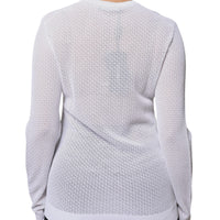 Dolce & Gabbana White Mesh See Through Long Sleeves Top