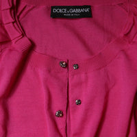 Dolce & Gabbana Pink Wool Button Down Cardigan Sweater