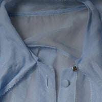 Dolce & Gabbana Blue Long Sleeve Button Down Blouse Top