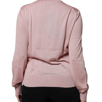 Dolce & Gabbana Pink Wool Knit Button Down Cardigan Sweater