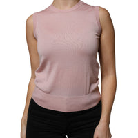 Dolce & Gabbana Pink Cashmere Knitted Sleeveless Tank Top