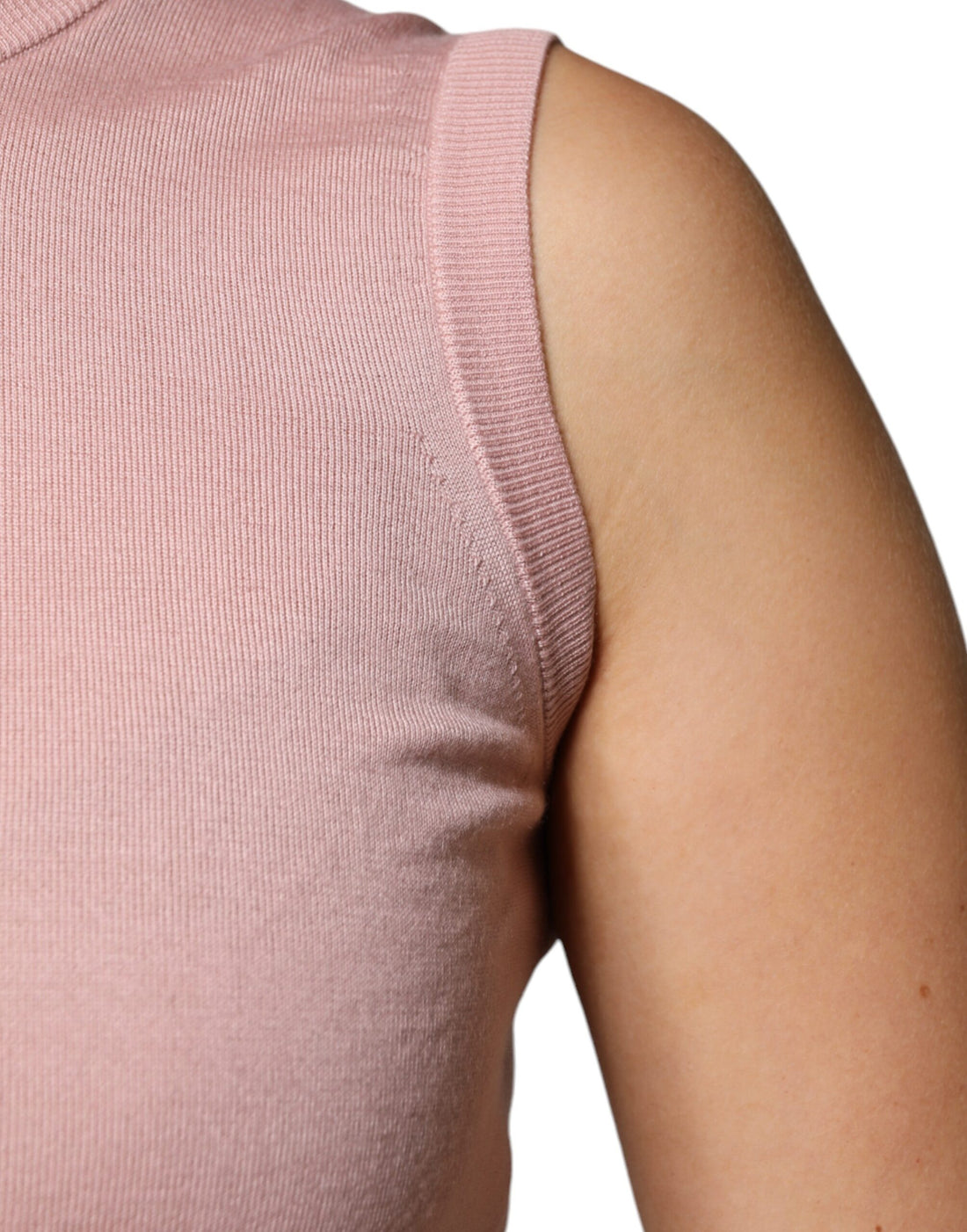 Dolce & Gabbana Pink Cashmere Knitted Sleeveless Tank Top