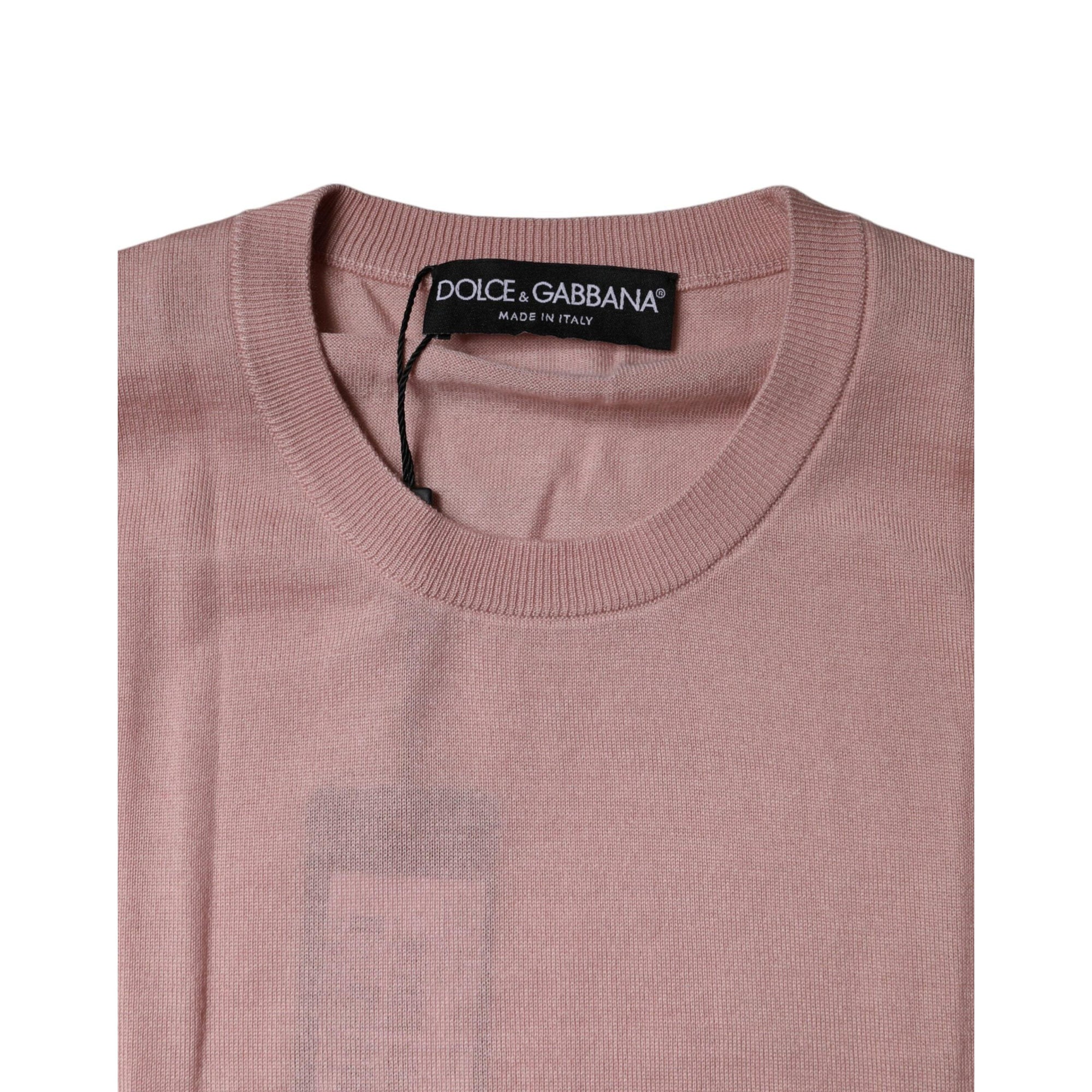 Dolce &amp; Gabbana Pink Cashmere Knitted Sleeveless Tank Top