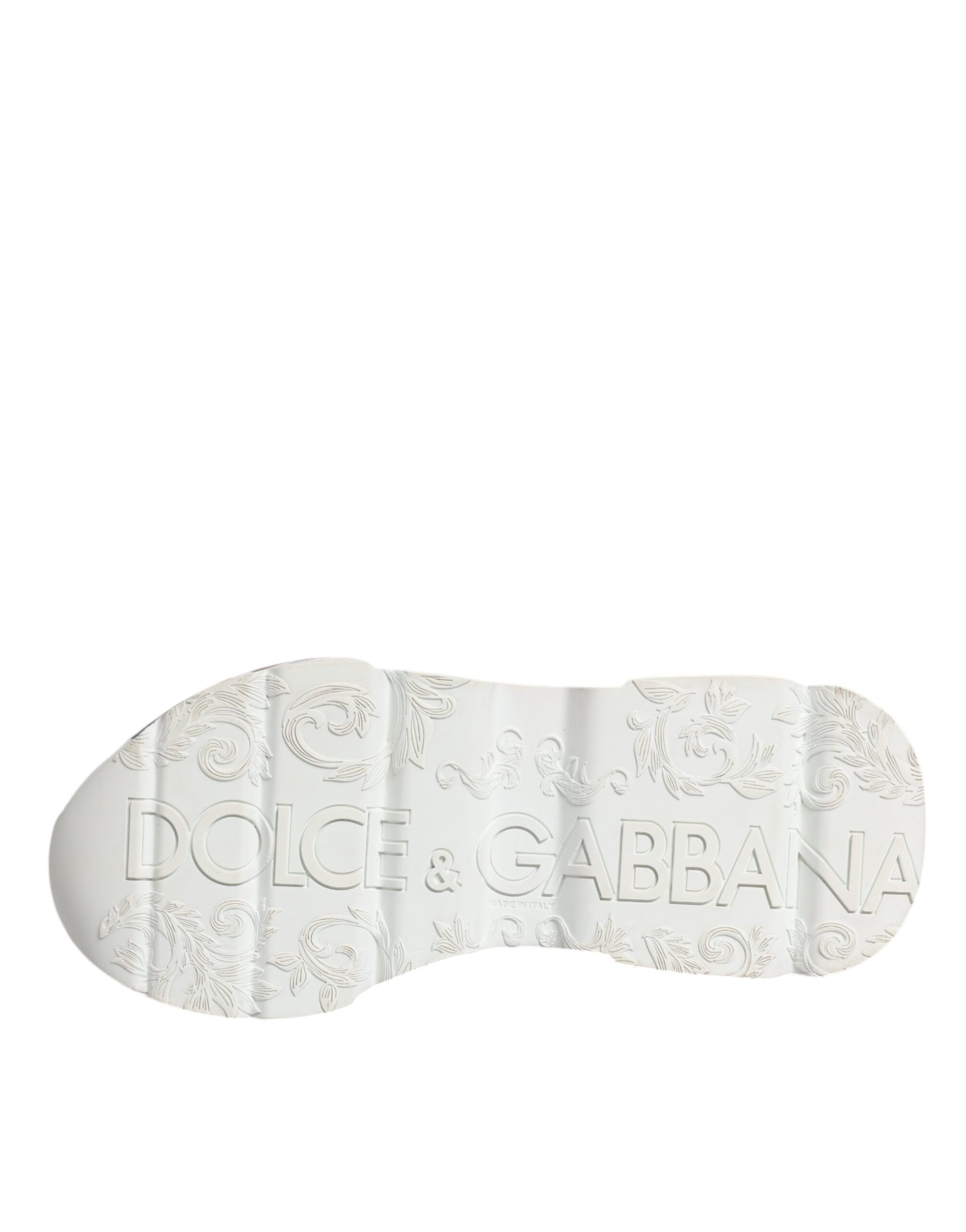 Dolce &amp; Gabbana White Daymaster Hand Painted Sneakers Shoes