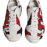 Dolce & Gabbana White Daymaster Hand Painted Sneakers Shoes