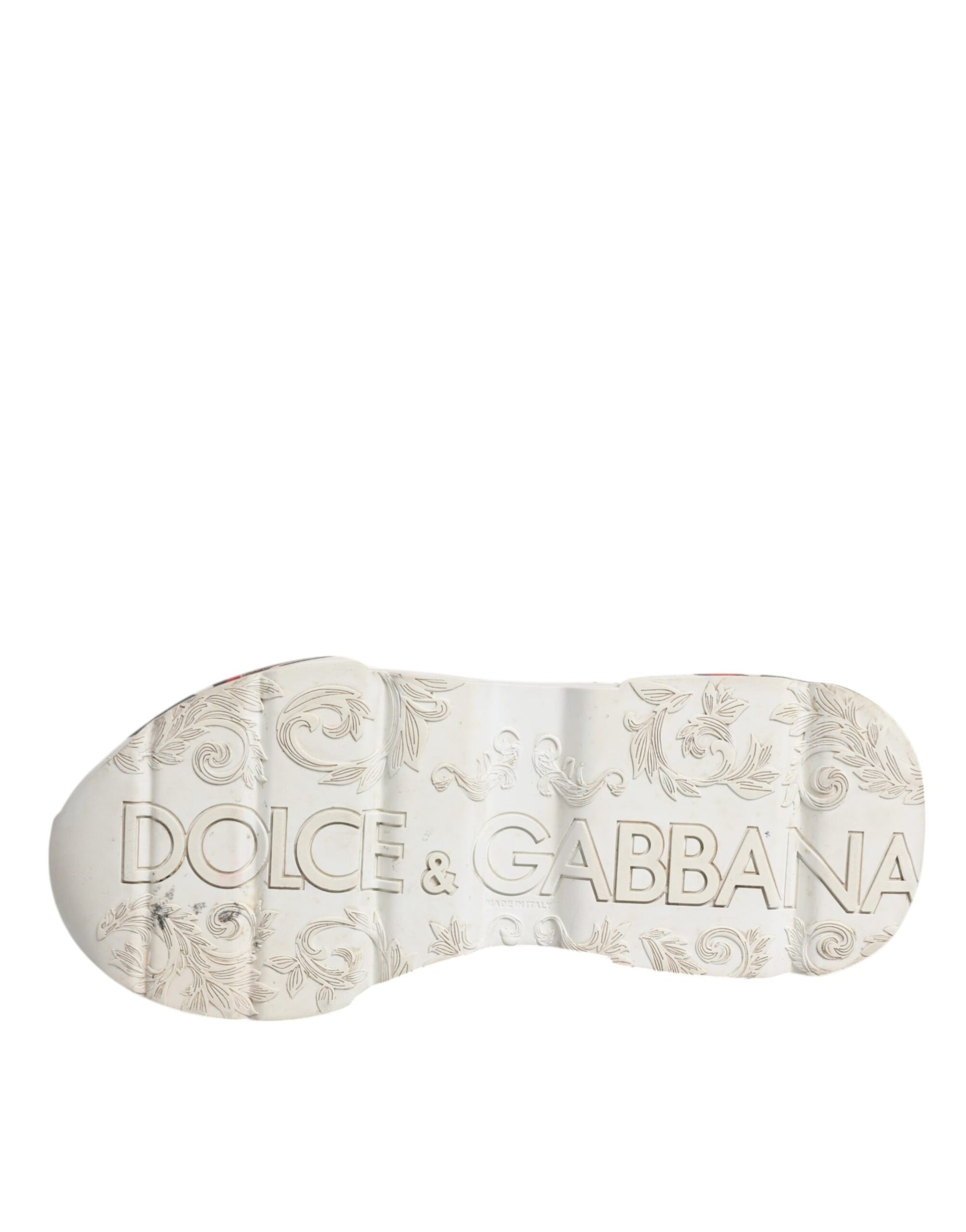 Dolce &amp; Gabbana White Daymaster Hand Painted Sneakers Shoes