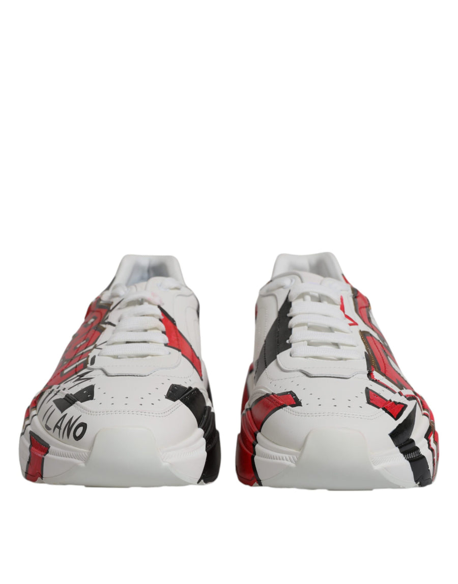 Dolce & Gabbana White Daymaster Hand Painted Sneakers Shoes