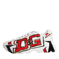 Dolce & Gabbana White Daymaster Hand Painted Sneakers Shoes