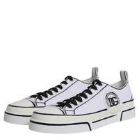 Dolce & Gabbana White Logo Canvas Low Top Men Sneakers Shoes