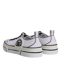 Dolce & Gabbana White Logo Canvas Low Top Men Sneakers Shoes