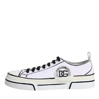 Dolce & Gabbana White Logo Canvas Low Top Men Sneakers Shoes