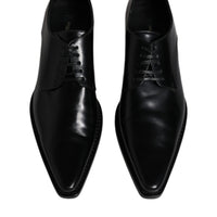 Dolce & Gabbana Black Patent Leather Derby Men Dress Shoes