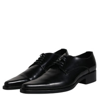 Dolce & Gabbana Black Patent Leather Derby Men Dress Shoes