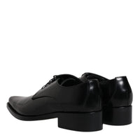 Dolce & Gabbana Black Patent Leather Derby Men Dress Shoes