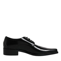 Dolce & Gabbana Black Patent Leather Derby Men Dress Shoes