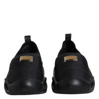 Dolce & Gabbana Black Slip On Wave Low Top Men Sneakers Shoes