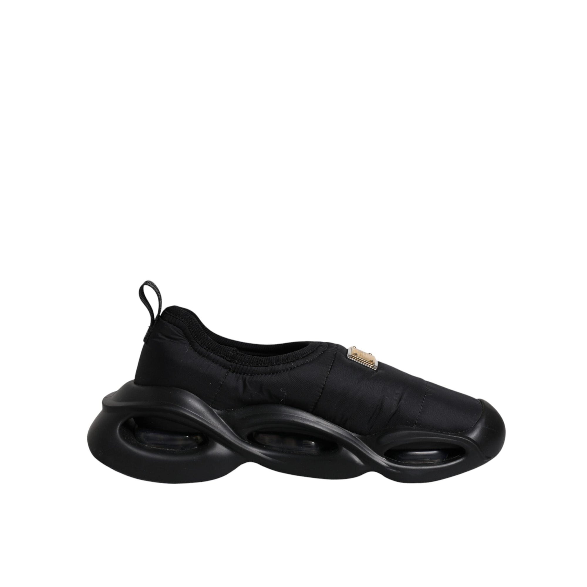 Dolce &amp; Gabbana Black Slip On Wave Low Top Men Sneakers Shoes