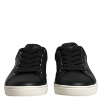 Dolce & Gabbana Black Leather Logo London Sneaker Shoes