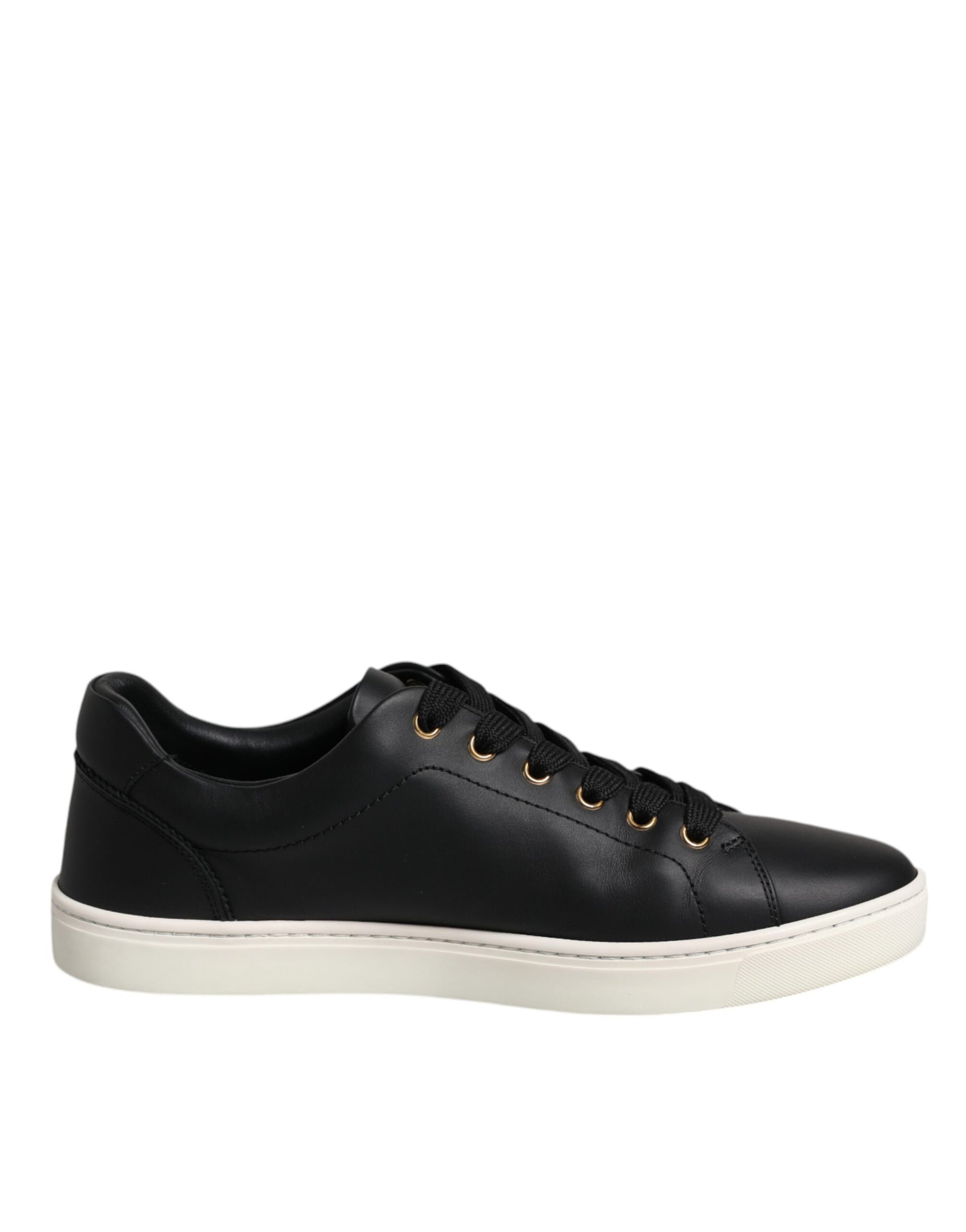 Dolce &amp; Gabbana Black Leather Logo London Sneaker Shoes