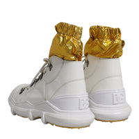 Dolce & Gabbana White Nylon Galileo High Top Sneakers Shoes