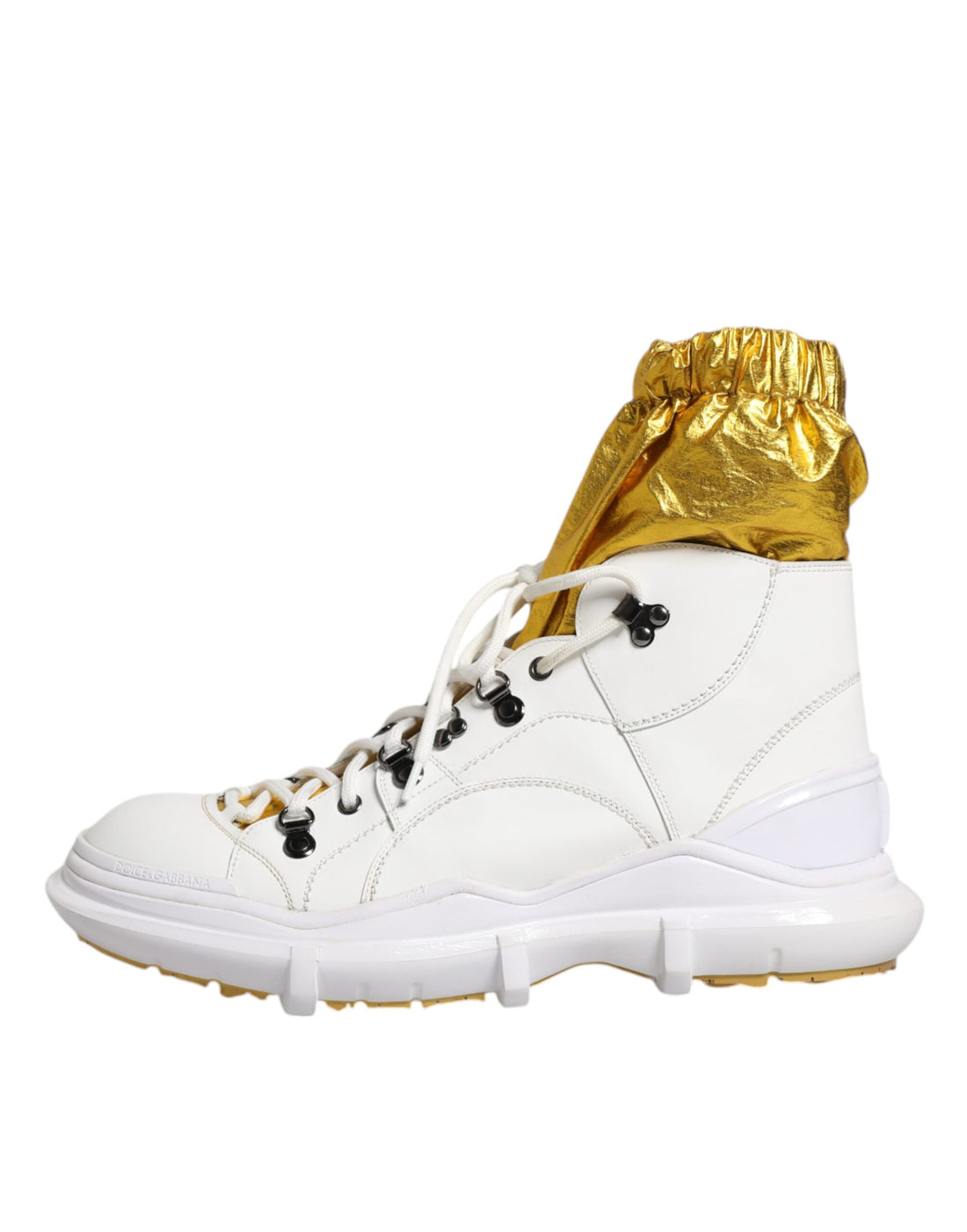 Dolce & Gabbana White Nylon Galileo High Top Sneakers Shoes