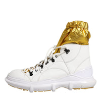 Dolce & Gabbana White Nylon Galileo High Top Sneakers Shoes