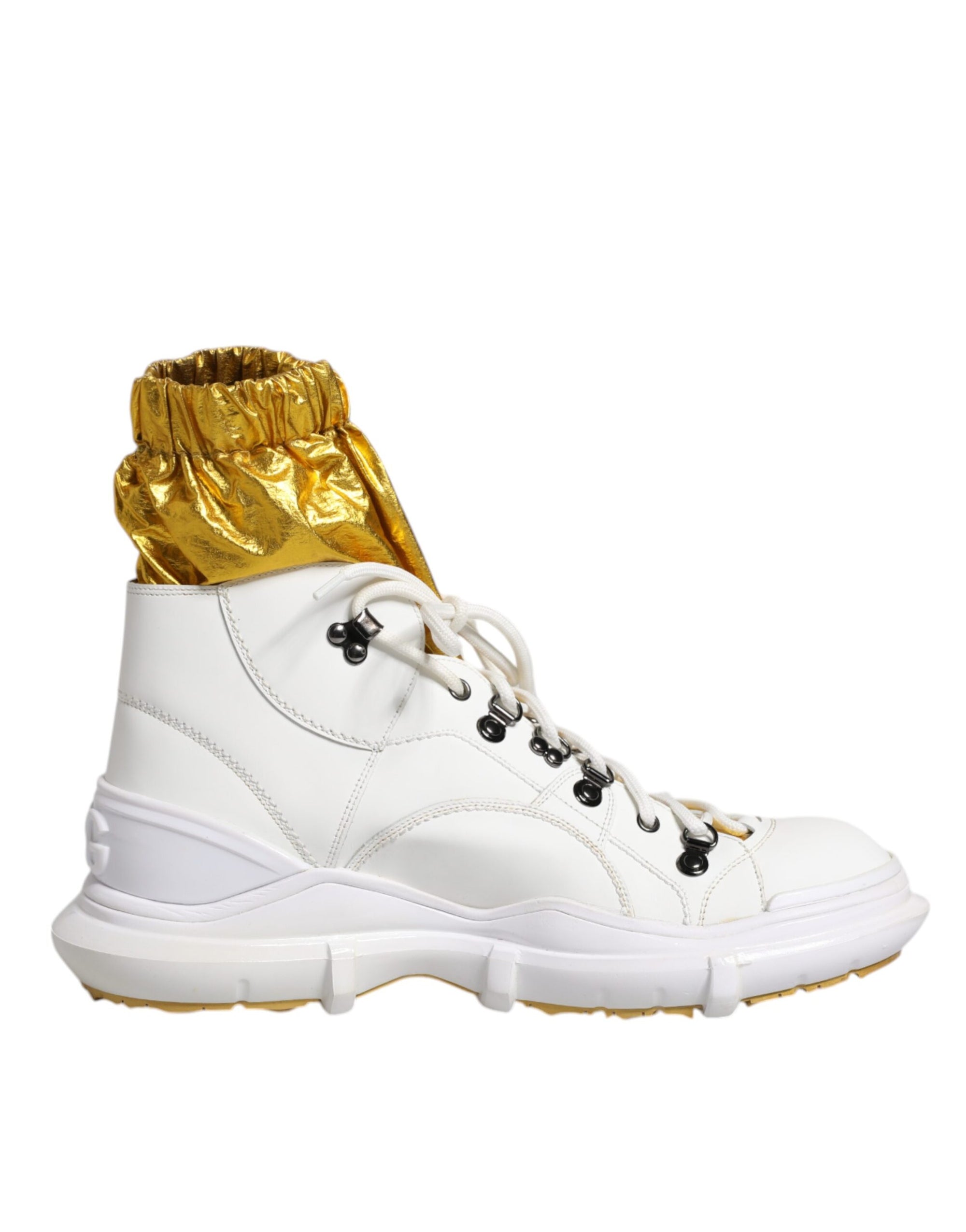 Dolce &amp; Gabbana White Nylon Galileo High Top Sneakers Shoes