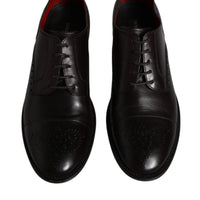 Dolce & Gabbana Black Calfskin Leather Derby Men Dress Shoes