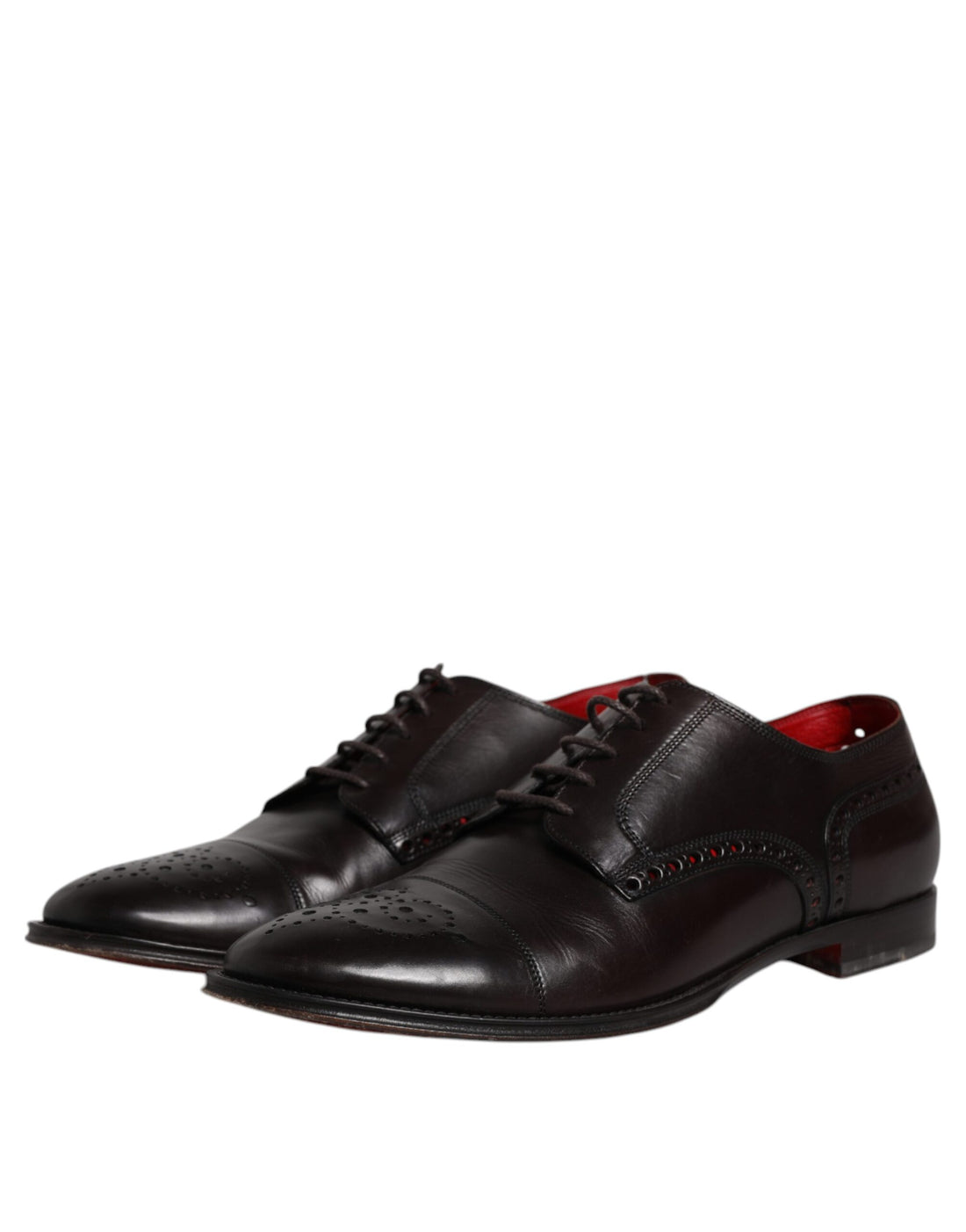 Dolce & Gabbana Black Calfskin Leather Derby Men Dress Shoes