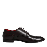 Dolce & Gabbana Black Calfskin Leather Derby Men Dress Shoes