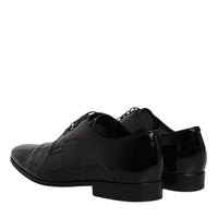 Dolce & Gabbana Black Patent Leather Derby Men Dress Shoes