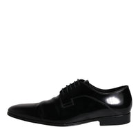 Dolce & Gabbana Black Patent Leather Derby Men Dress Shoes