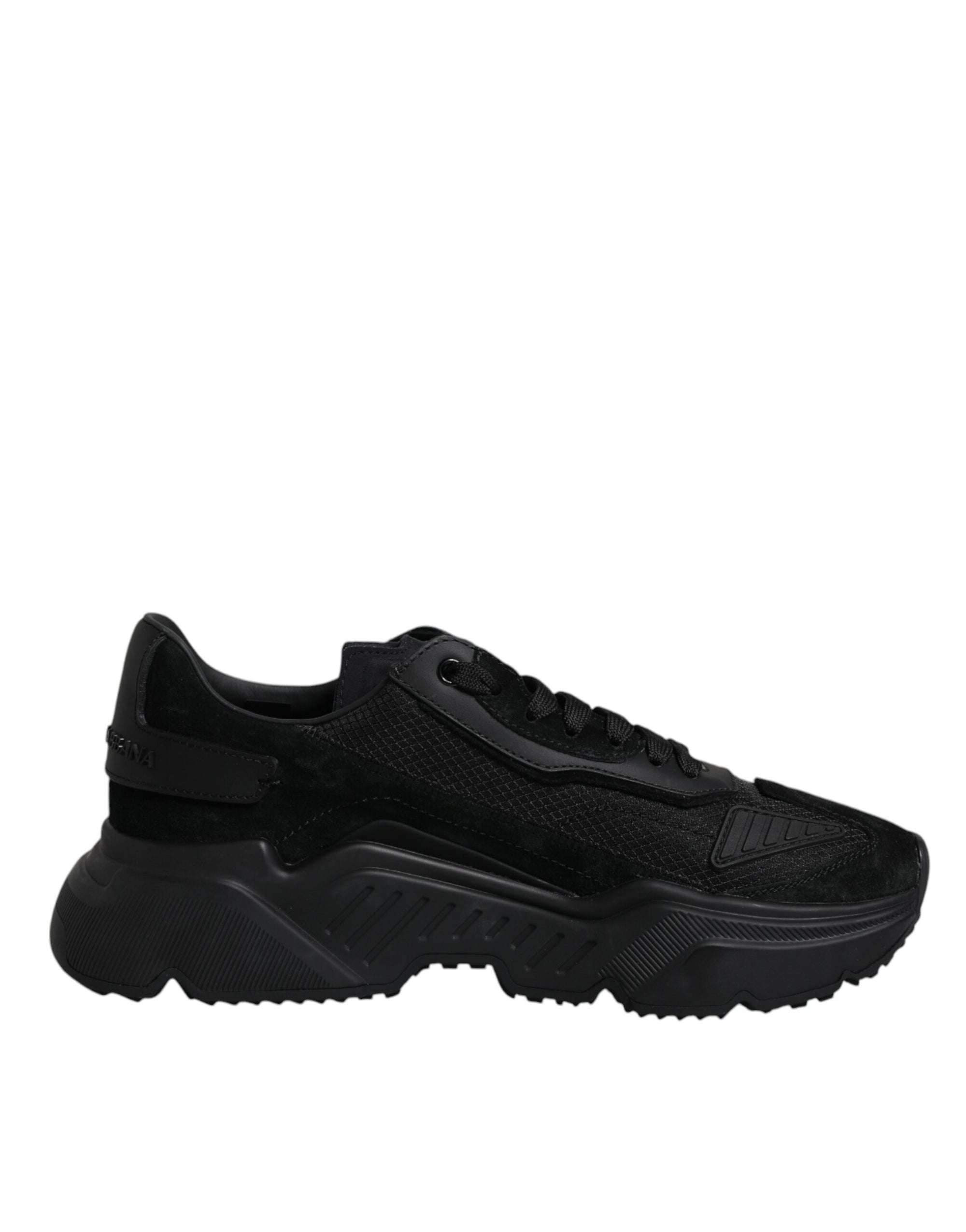 Dolce &amp; Gabbana Black Leather Daymaster Low Top Sneakers Shoes