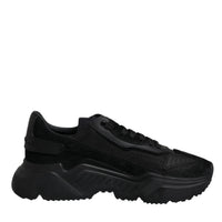 Dolce & Gabbana Black Leather Daymaster Low Top Sneakers Shoes