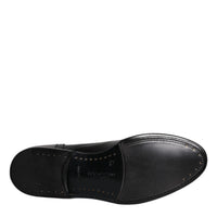 Dolce & Gabbana Black Leather Derby Wingtip Formal Shoes